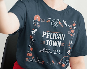 Stardew Valley Shirt, Pelican Town Shirt, Stardew Shirt, Stardew Valley Art, Stardew Gift, Stardew Merch Unisex Jersey Short Sleeve Tee
