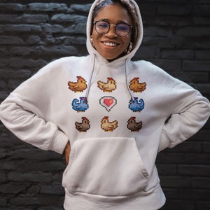 Stardew Valley Sweatshirt, Stardew Chicken Sweatshirt, Stardew Shirt, Stardew Valley Gift, Stardew Art Unisex Heavy Blend Hooded Sweatshirt