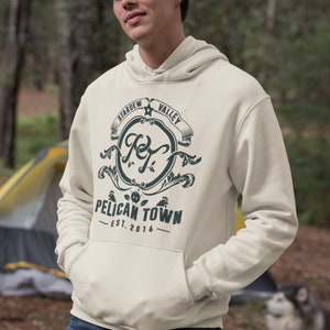 Stardew Valley Sweatshirt, Stardew Shirt, Stardew Valley Gift, Stardew Valley Art, Pelican Town Unisex Heavy Blend Hooded Sweatshirt