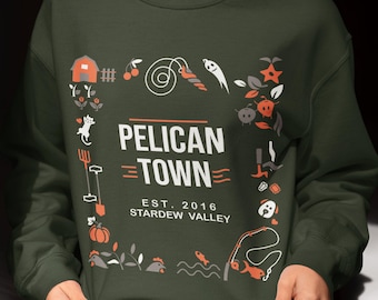 Stardew Valley Sweatshirt, Pelican Town Shirt, Cozy Farming Gamer Unisex Heavy Blend Crewneck Sweatshirt