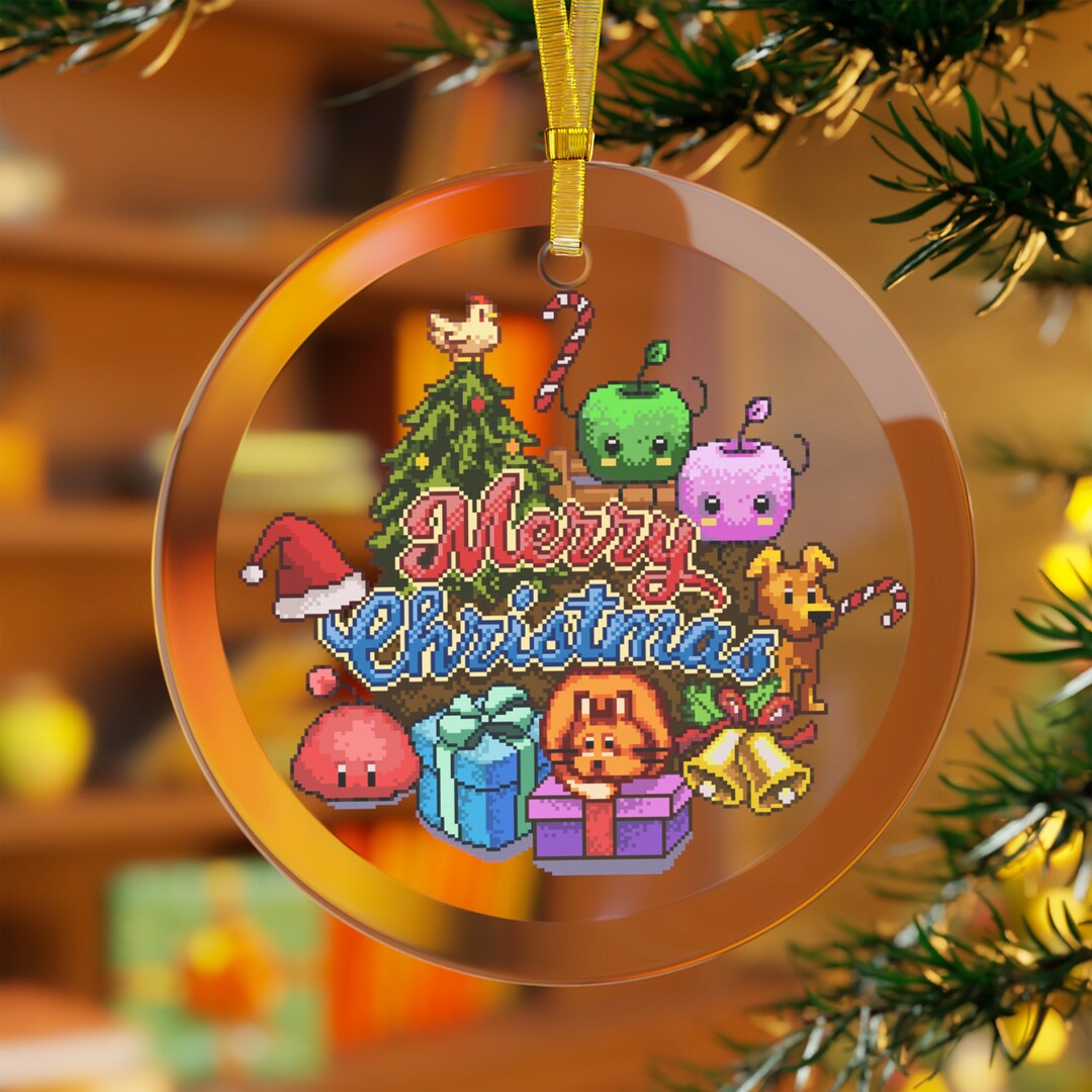 Stardew Valley Christmas Gift Glass Ornament, Stardew Valley Gift