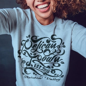 Stardew Valley Sweatshirt, Pelican Town Sweatshirt, Stardew Valley Gift, Stardew Valley Art Unisex Heavy Blend Crewneck Sweatshirt