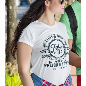 Stardew Valley Shirt, Pelican Town Shirt, Stardew Valley Gift, Stardew Valley Art Unisex Jersey Short Sleeve Tee