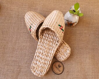 Hand woven straw slippers, indoor straw slippers, wholesale slippers, Hotel Slippers, Spa slippers women men, Ecofriendly, Handmade slippers