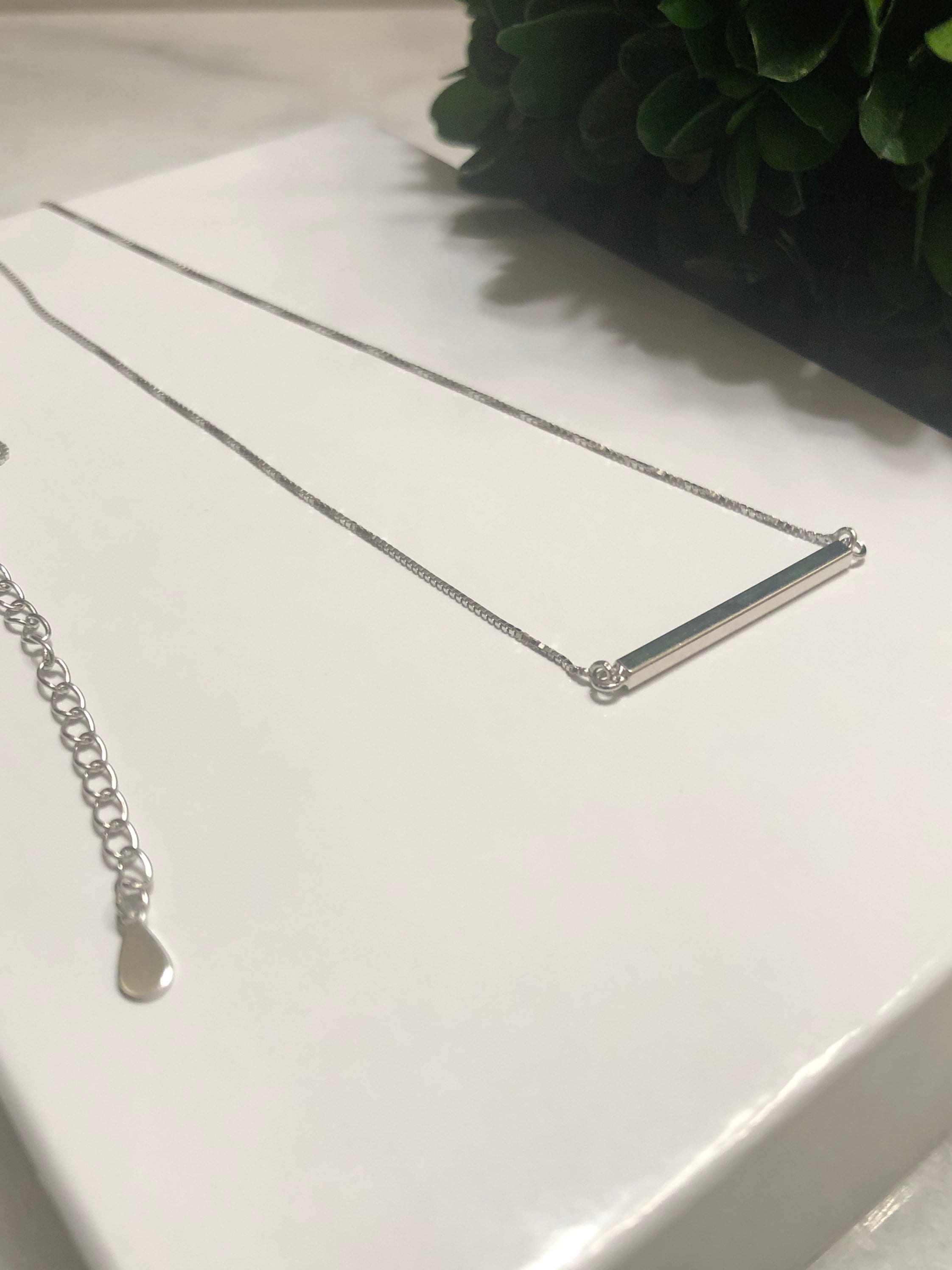 Balance Bar Necklace, Dainty Sterling Silver Jewelry, Layering Necklace