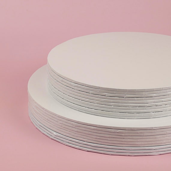 Cake board rond argent épaisseur 2 mm - différentes tailles