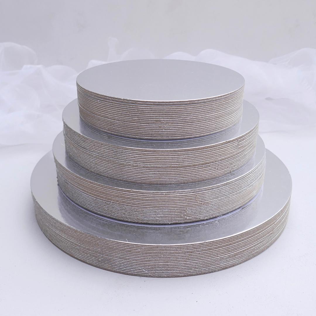 Tenbrachian 10 Pcs 8 Inch Round Cake Boards, Silver Cake Base