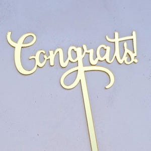 cake topper congrats Schriftzug gold Spiegel acryl für Geburtstag Abschluss herzlichen Glückwunsch Kuchenstecker Abschlussparty Deko