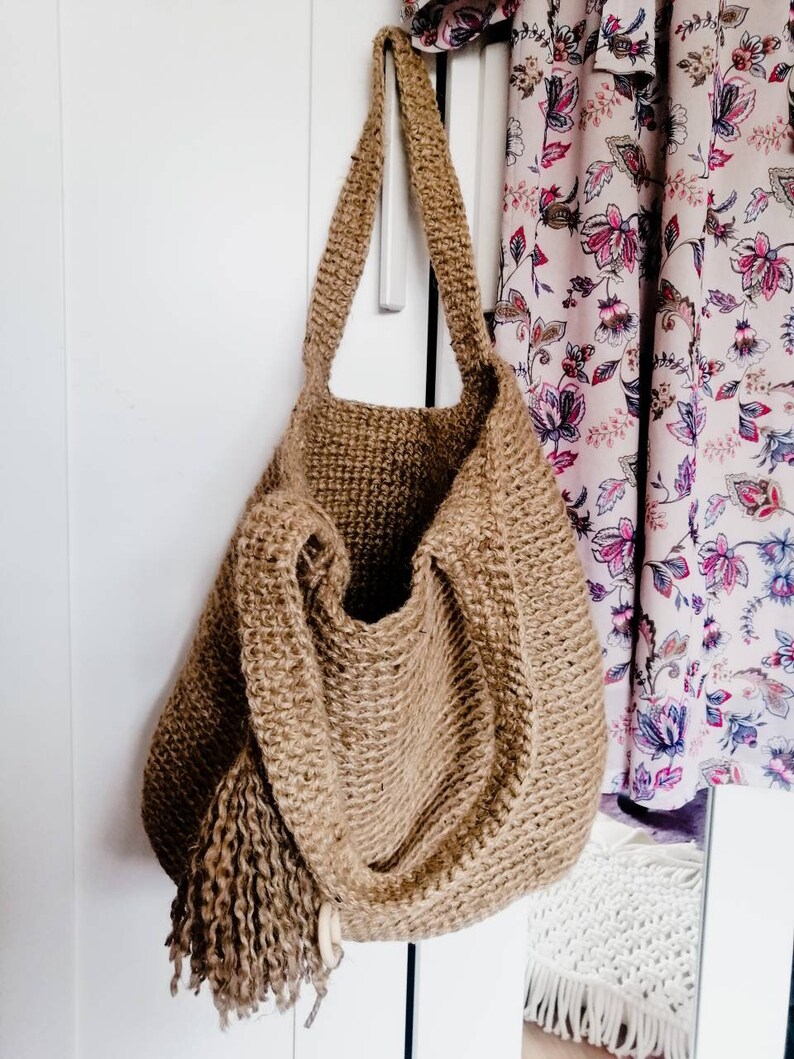 Jute Twine Crochet Tote Large Bag Etsy