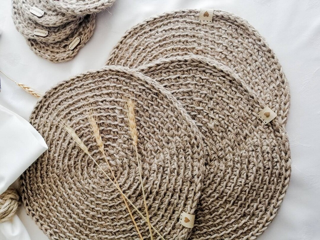 Jute Crochet Placemats Etsy