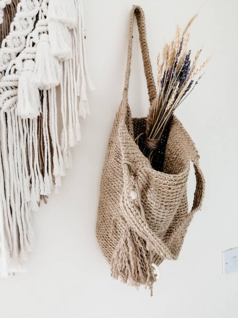 Jute Twine Crochet Tote Large Bag Etsy