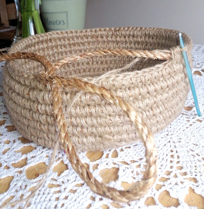 Jute Rope Basket With Handles Etsy UK