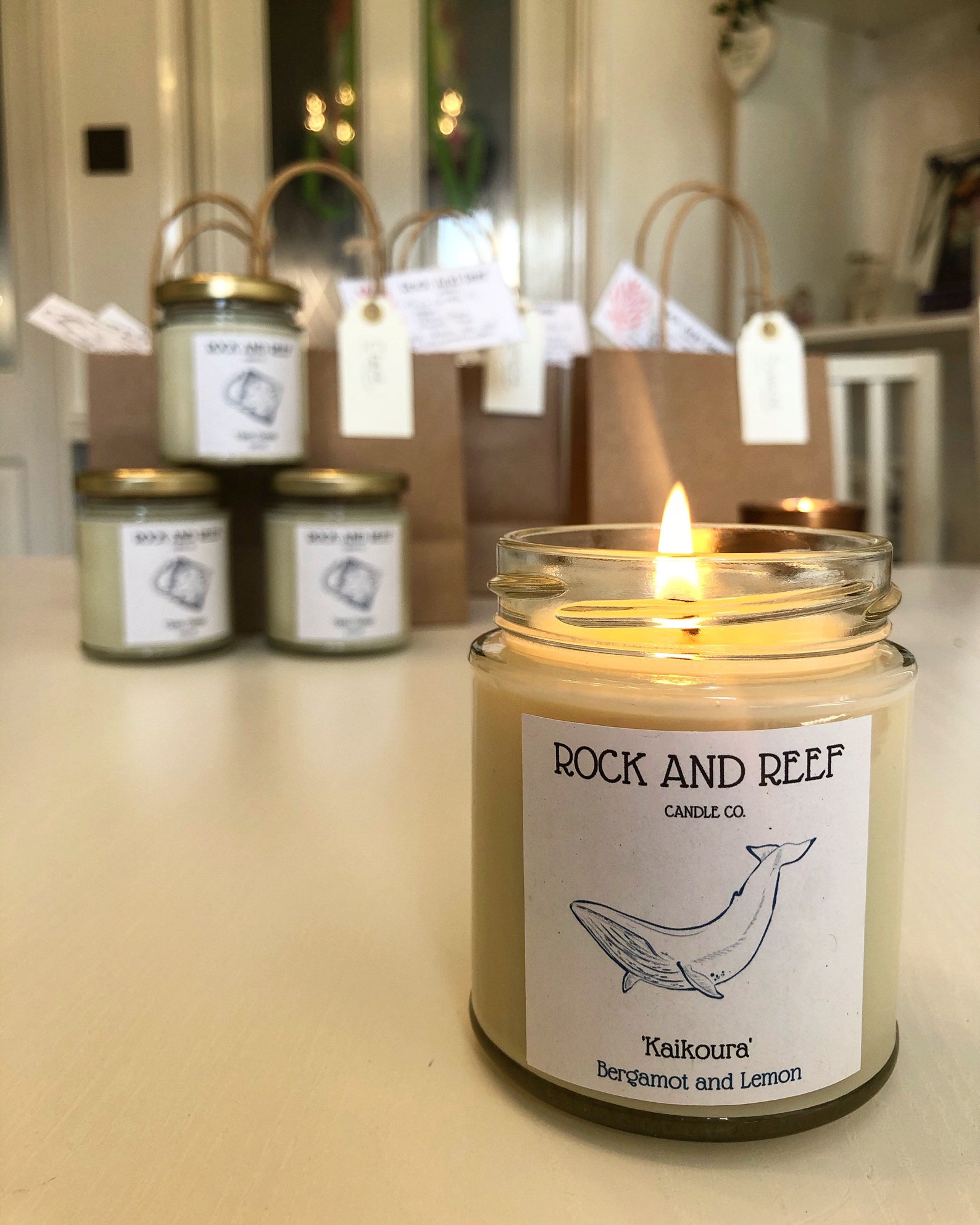 Ocean whale candle Lemon and bergamot scented Hand poured Etsy