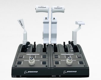 Boeing 737 Throttle Levers for Thrustmaster TCA Quadrant Boeing Edition, White Two Separate Throttle Levers, Flight Simulator