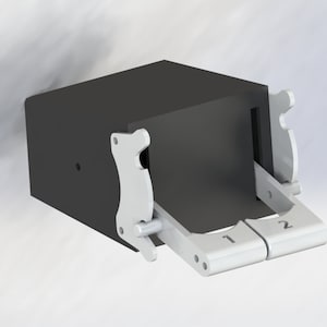 Puede incluir: Una caja negra con dos palancas plateadas. Las palancas están etiquetadas con "1" y "2".