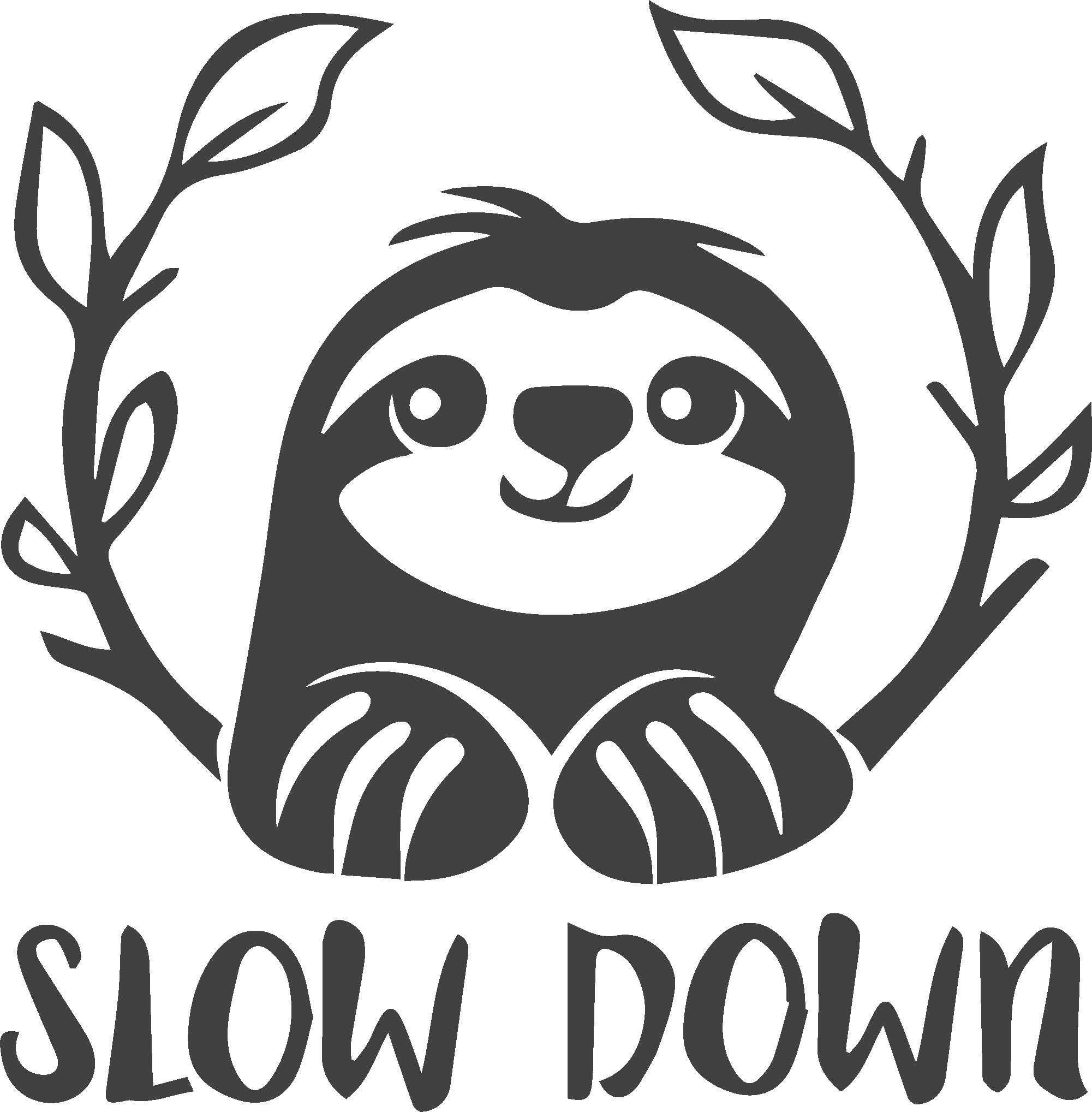 Slow down Sloth compatible with cricut and silhouette vinyl | Etsy