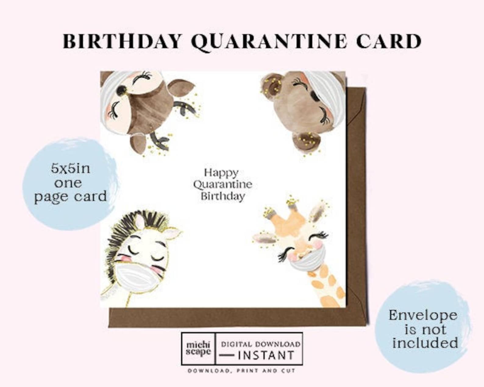 Printable Quarantine Birthday Card for Family and Friends | Etsy