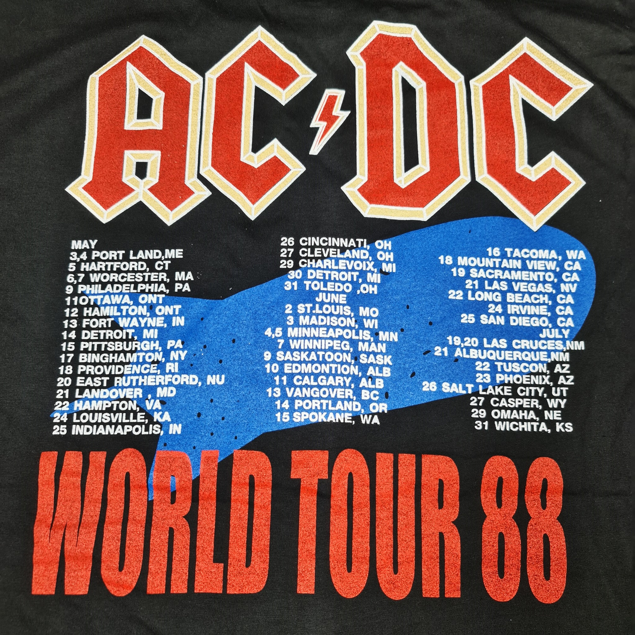 1988 ACDC World Tour Tee – Classic Rock Couture