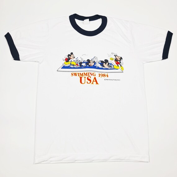 Retro Mickey Mouse Swimming 1984 Size.m - Etsy