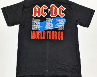 70s ヴィンテージ AC/DC オールドロック 3/4スリーブシャツ Vintage AC/DC Stiff Upper Lip official tour t-Shirt Size