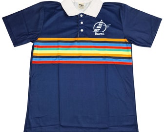 Retro Rainbow Striped,hawaii Polo Shirt Sz.m - Etsy