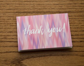 Pink Cursive Thank You Card