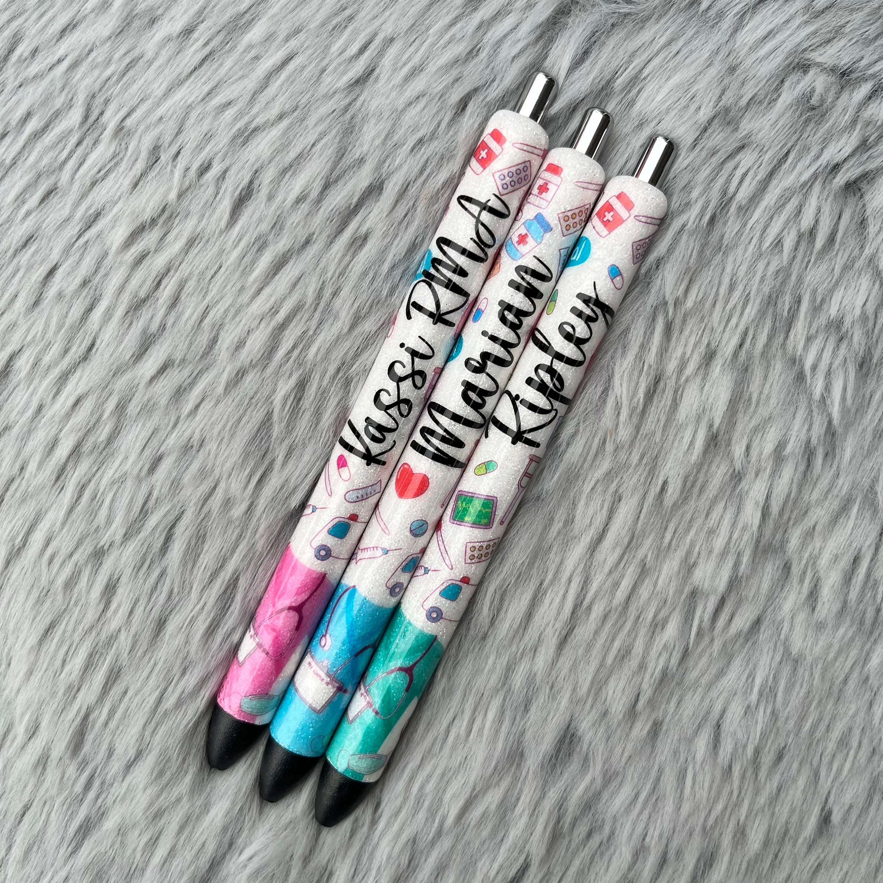 Curse Word Floral Pens, Days of the Week Pen, Swear Word Pen, Ombre Floral  Pen, Work Sucks Pen, Snarky Glitter Pen, Gift for Nurse, Sass Pen 