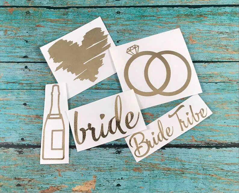 Gold Metallic Vinyl Decals Gold Bridal Decals Gold Wedding Etsy