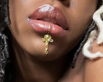 African Ankh Lip Cuff | Fake Lip Ring