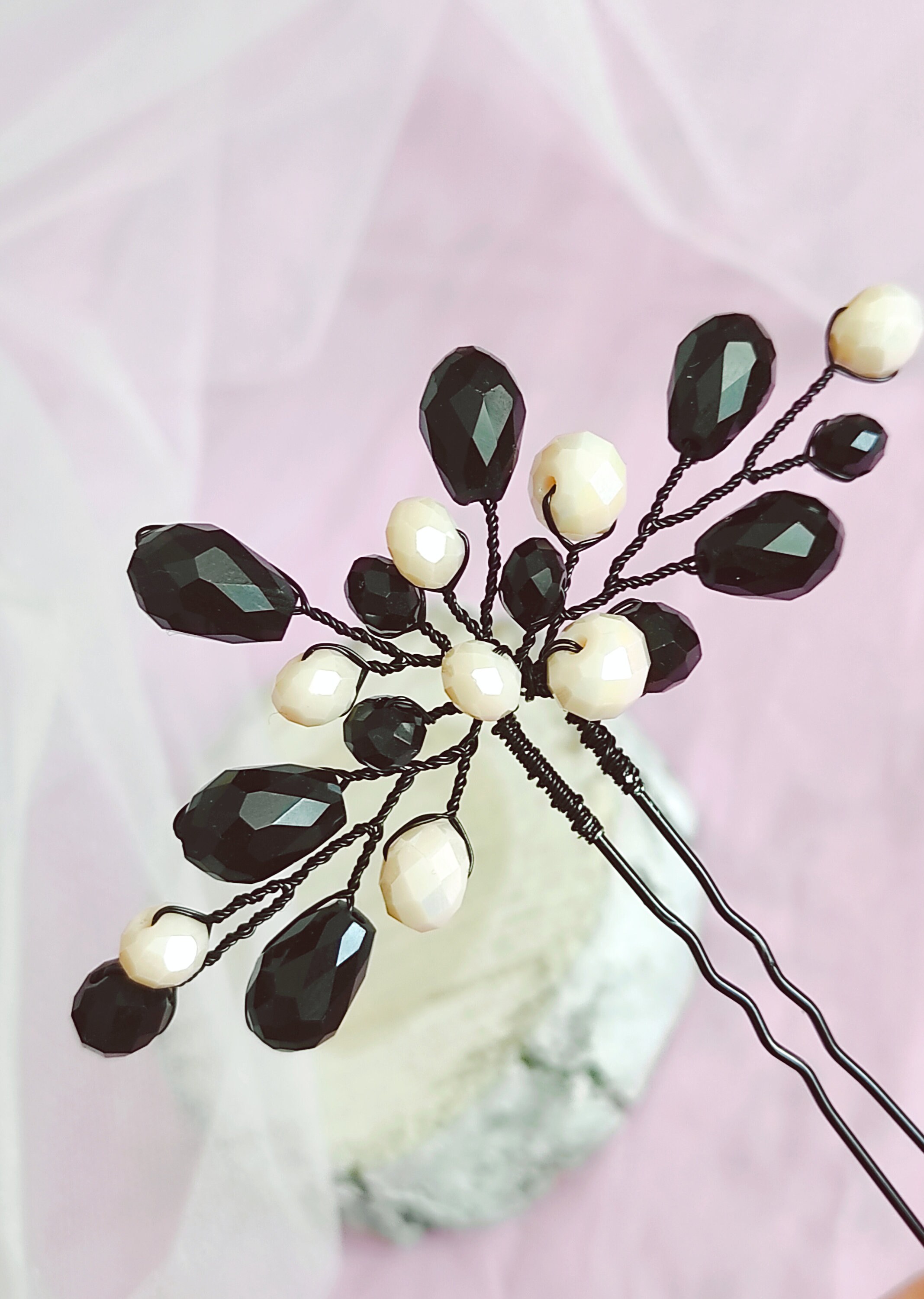 Festive Black Hair Pins for woman/Black hair pin/Decorative Etsy