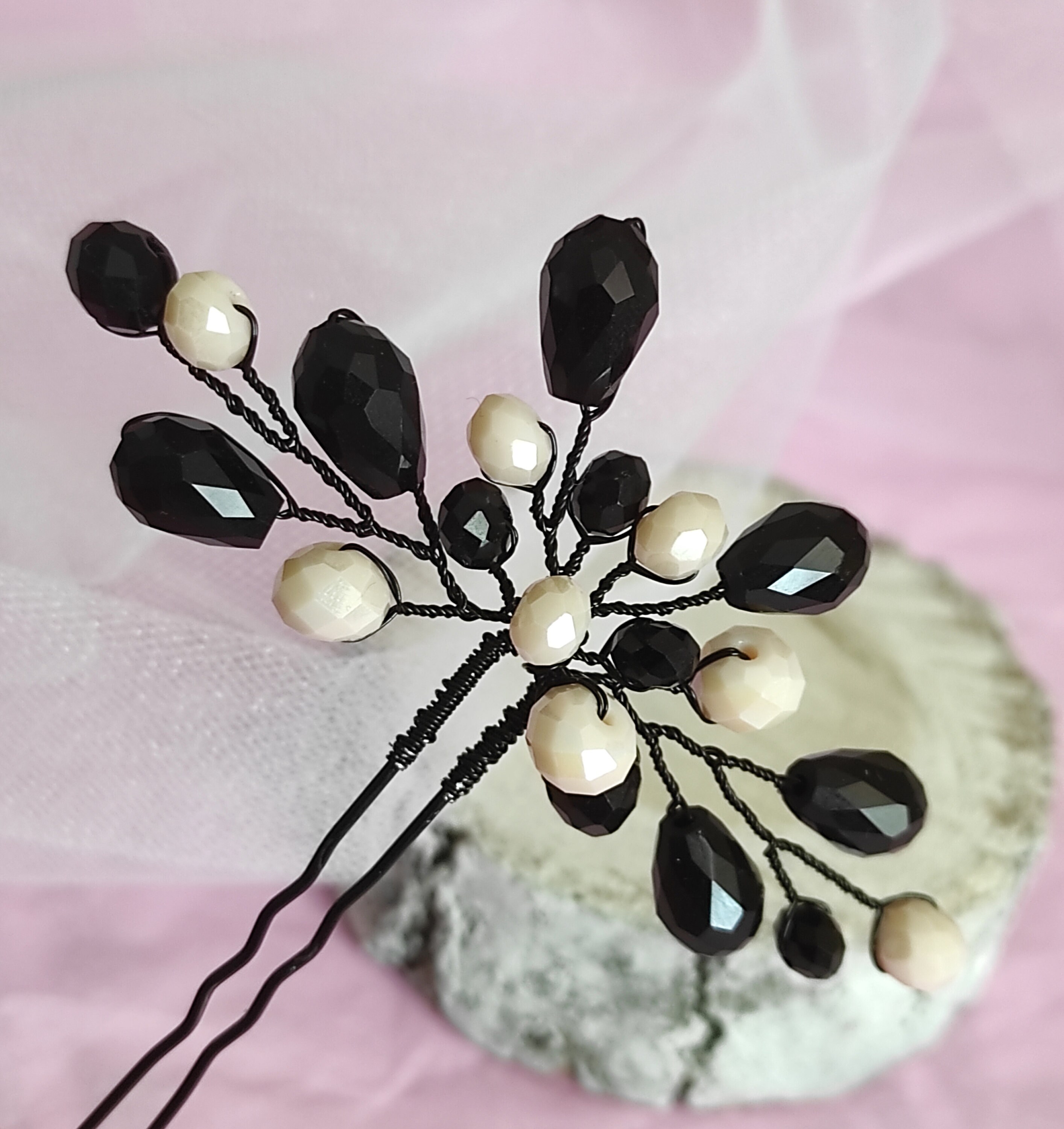 Festive Black Hair Pins for woman/Black hair pin/Decorative Etsy
