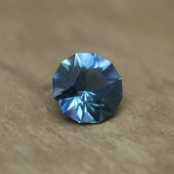 0.35 Carat Blue Montana Sapphire 4.18mm Round Cut, Heated Sapphire, Precision Faceted Loose Gemstone