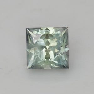 0.67 carat Light Green Montana Sapphire 4.25mm Square Cut, Precision Faceted image 1