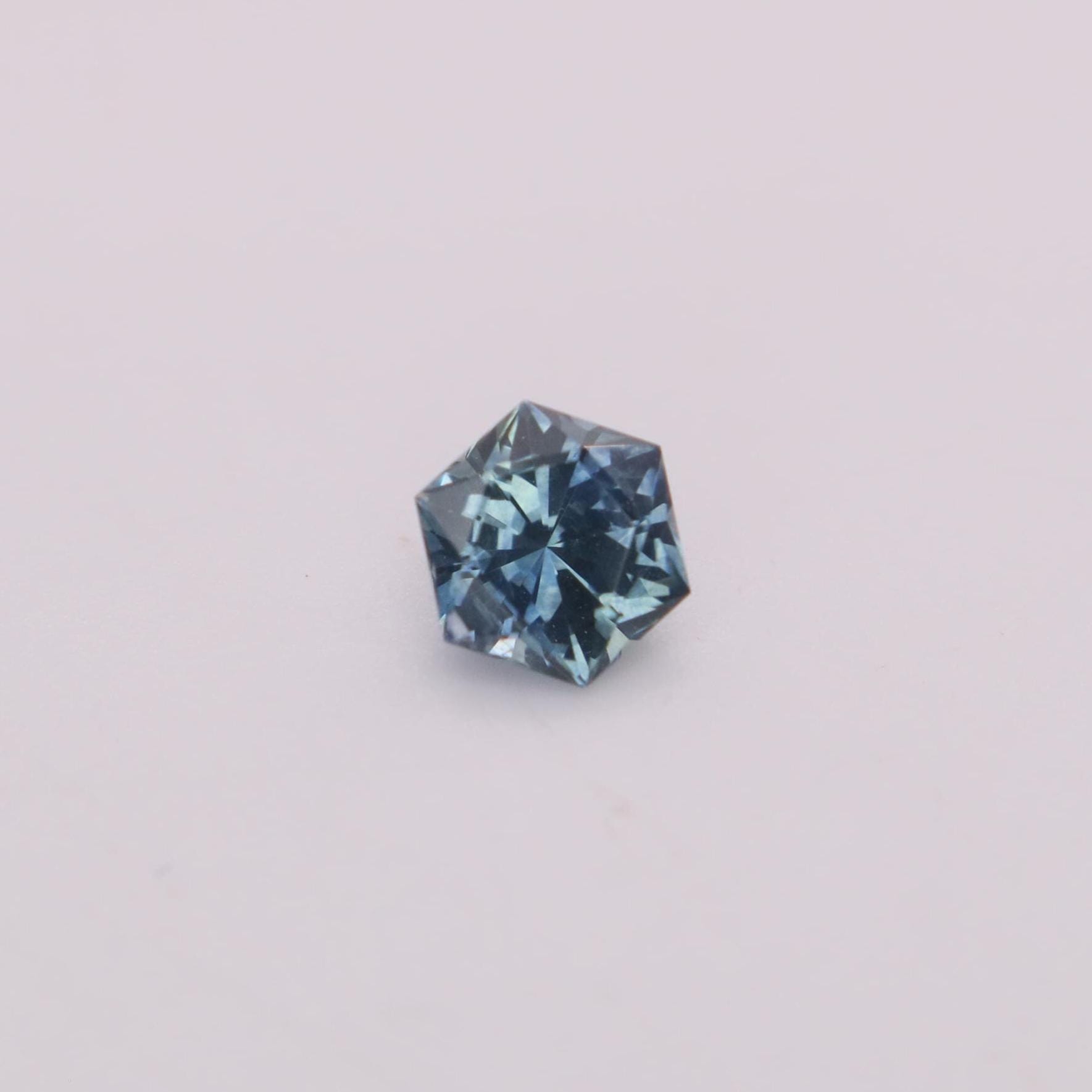 0.41 Carat Teal Blue Montana Sapphire 4.2x4.85mm Hexagon Cut, Heat Treated, Precision Faceted Loose Natural Sapphire