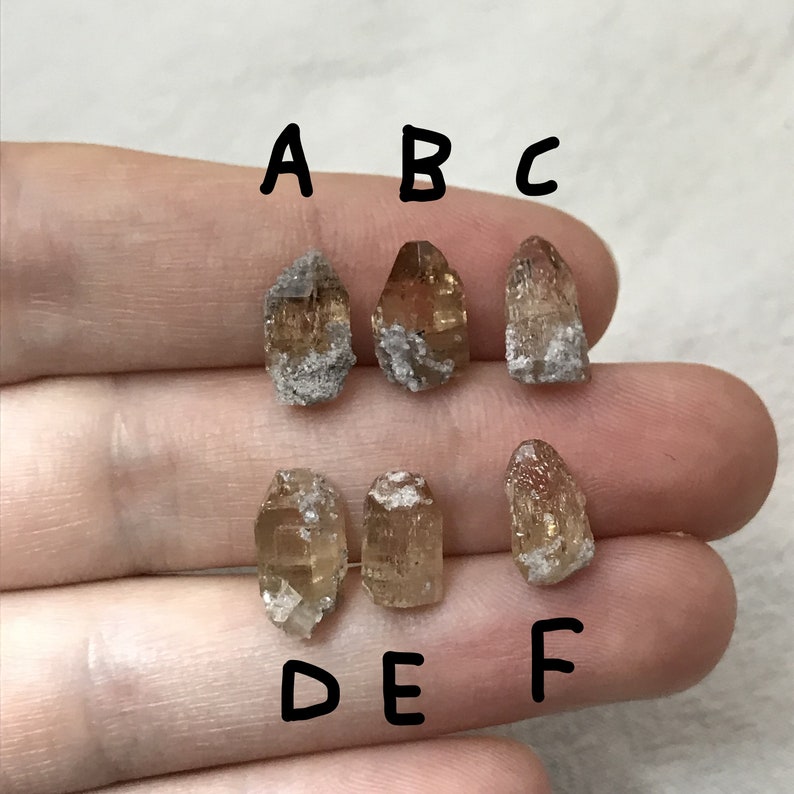 Pick One Raw Sherry Topaz Crystal Fading Topaz 2-3 carat, 10-11mm specimens image 2