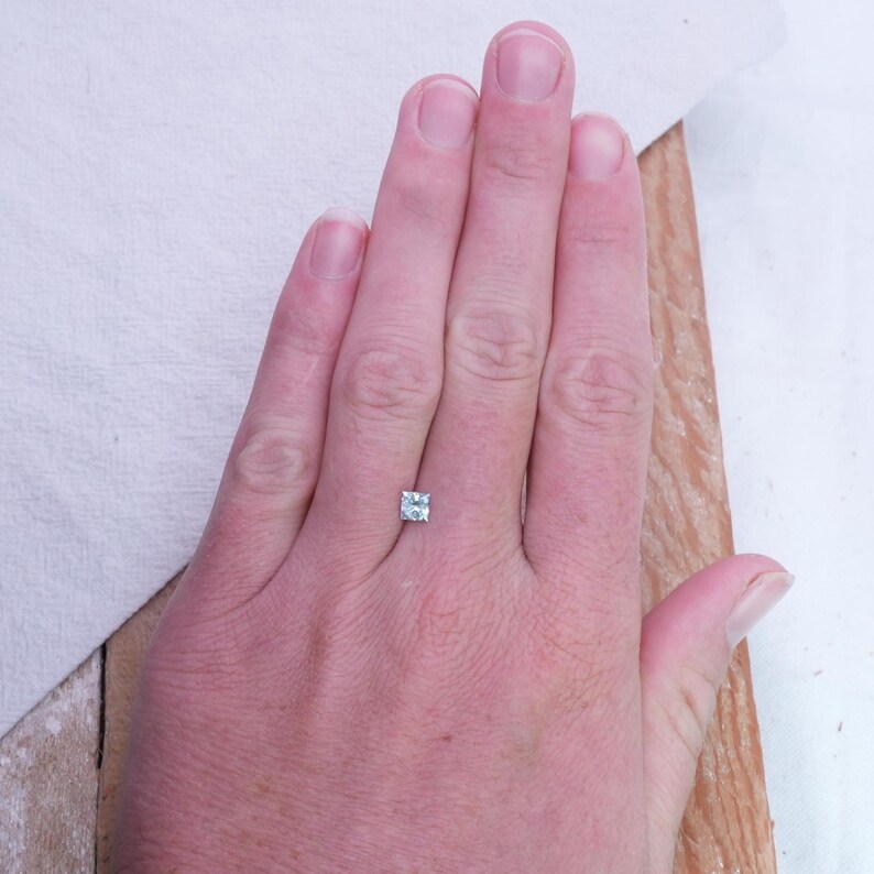 0.67 carat Light Green Montana Sapphire 4.25mm Square Cut, Precision Faceted image 2