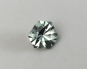 Aqua Blue Montana Sapphire 0.54 Ct 4.7mm Triangle/Hexagon Precision Modern cut, Sparkly, Natural, Unheated Fancy Cut, US Seller, Hand Cut