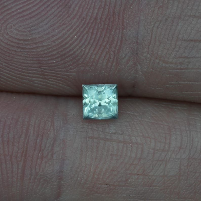 0.67 carat Light Green Montana Sapphire 4.25mm Square Cut, Precision Faceted image 4
