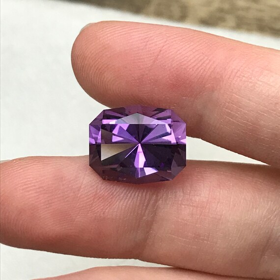 Precision Cut Amethyst Rectangle Cushion Cut 9.67 carat 14x11.5mm Faceted Loose Natural US Custom Cut