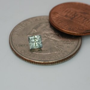 0.67 carat Light Green Montana Sapphire 4.25mm Square Cut, Precision Faceted image 3
