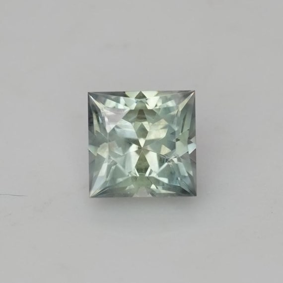 0.67 carat Light Green Montana Sapphire 4.25mm Square Cut, Precision Faceted