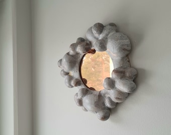 Ceramic wall art sculpture, Modern wall mirror decor