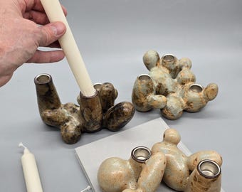 Unique Ceramic 3-branched  Candle holder
