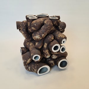 Modern ceramic home decoration, Ceramic Vase Sculpture "Restriction"
