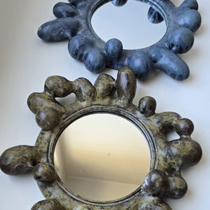 Ceramic wall art sculpture, Modern wall mirror decor