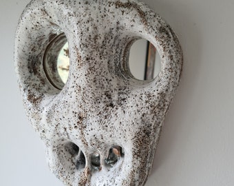 Ceramic wall sculpture, unique wall mirror decor, Ceramic art object