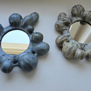 Ceramic wall art sculpture, Modern wall mirror decor