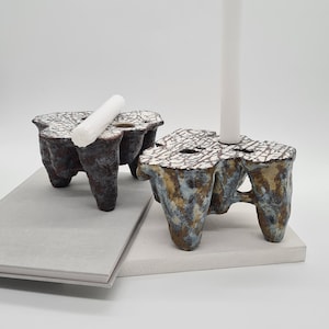 Handmade unique contemporary ceramic candle holder