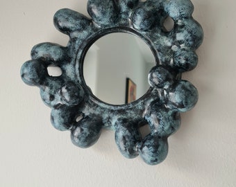 Ceramic wall art sculpture, Modern wall mirror decor