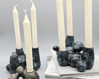 Unique Ceramic 3-branched  Candle holder
